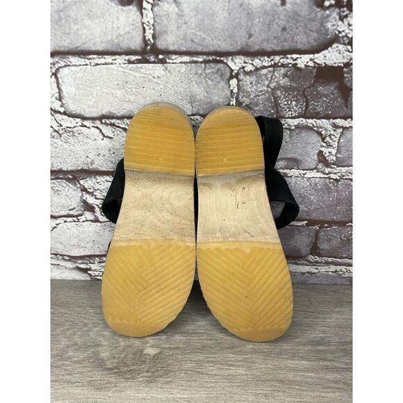 Mabo Black Leather Peep Toe Strap Sweden Clogs Heel Sandals Women Sz 34EU/4M US - Picture 6 of 16
